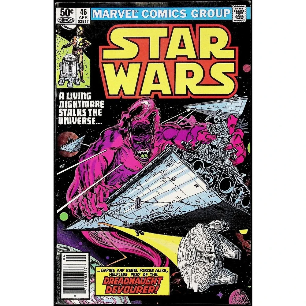 Star Wars #46 Marvel Comic Book 1981 Dreadnaught Devourer Newsstand C-3PO R2-D2